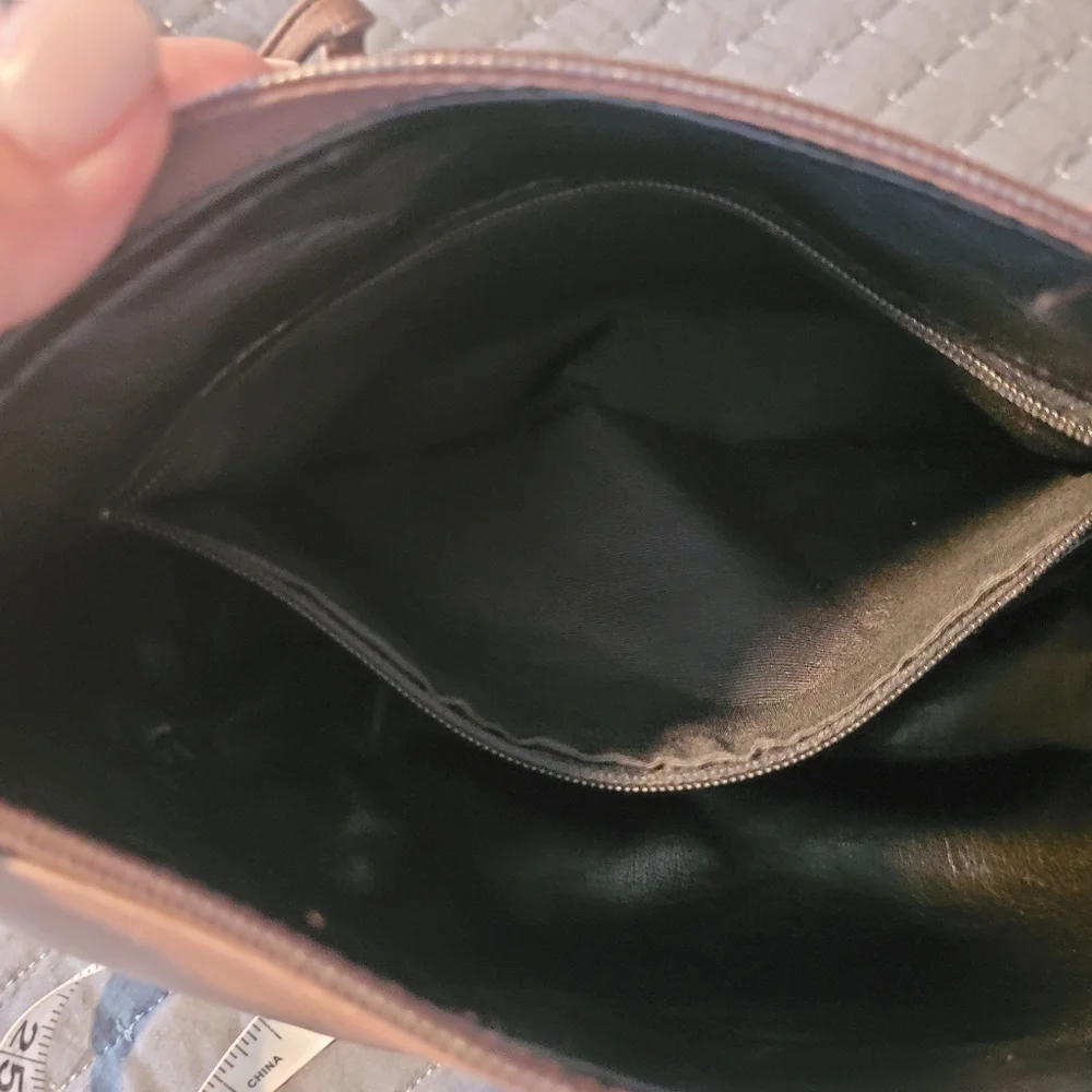 Four Seasons Handbags Women's Crossbody Brown Woven Leather Purse - Picture 7 of 12